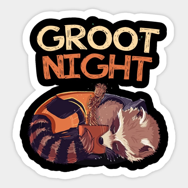 Groot Night - Ver Black Sticker by Susto